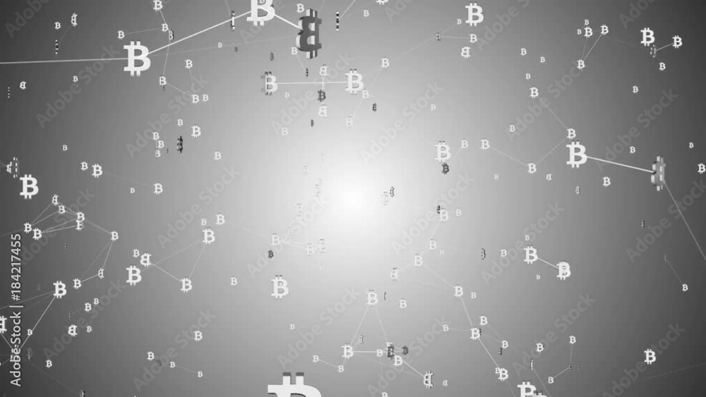 Poster bitcoin and block chain. business background. seamless loop.