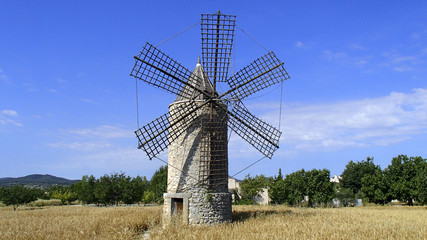 Windmill on field on Mallorca