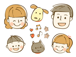 家族　イラスト　笑顔