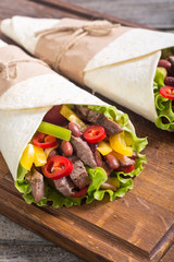 Burrito with beef