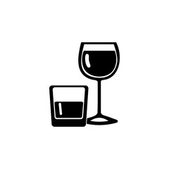 alcohol in glasses icon. Night club icon. Element of place of entertainment icon. Premium quality graphic design. Signs, outline symbols collection icon for websites, web design