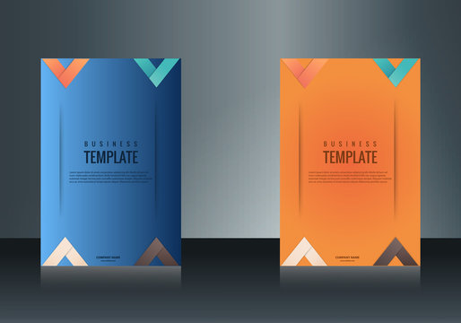 Sets of vertical business card print template. Personal business card with company logo. Black and yellow colors. Clean flat design. Vector illustration. Business card mockup