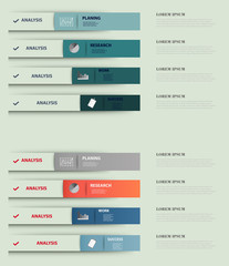 Modern strips infographics different options banner for business processes, workflow, diagram, flowcharts