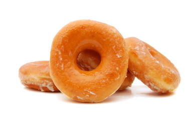 sugary donut isolated on a white background