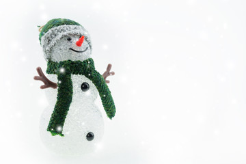Christmas background with Christmas tree and snowman
