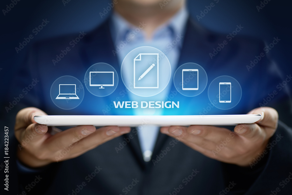 Poster responsive web desing website business internet technology concept