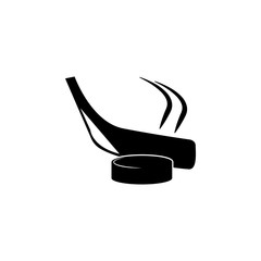 Hockey stick and washer icon. Sports Accessory icon. Sport element icon. Premium quality graphic design. Signs, outline symbols collection icon for websites, web design, mobile app