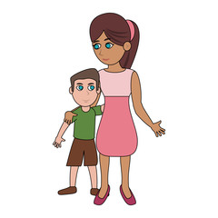 Mom and son cartoon