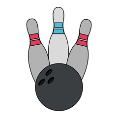 Sport bowling ball and pins