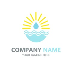 Water logo illustration emblem design element vector design
