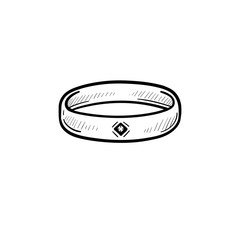 Vector hand drawn wristband outline doodle icon