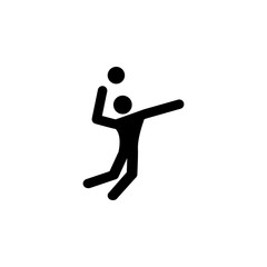 Volleyball player icon. Silhouette of an athlete icon. Sportsman element icon. Premium quality graphic design. Signs, outline symbols collection icon for websites, web design