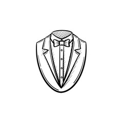 Vector hand drawn smoking suit outline doodle icon. Smoking suit sketch illustration for print, web, mobile and infographics isolated on white background.