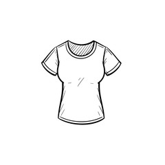 Vector hand drawn tight t-shirt outline doodle icon. Tight t-shirt sketch illustration for print, web, mobile and infographics isolated on white background.
