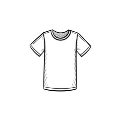 Vector hand drawn t-shirt outline doodle icon. T-shirt sketch illustration for print, web, mobile and infographics isolated on white background.