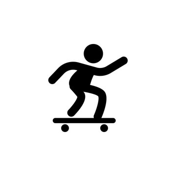skateboarding Icon. Silhouette of an athlete icon. Sportsman element icon. Premium quality graphic design. Signs, outline symbols collection icon for websites, web design