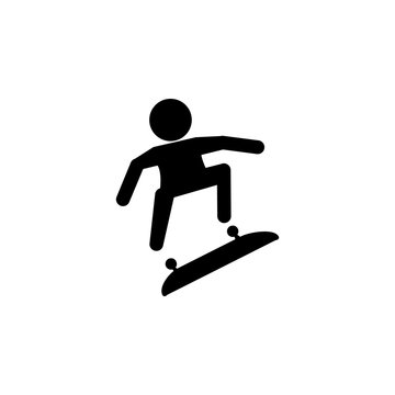 skateboarding Icon. Silhouette of an athlete icon. Sportsman element icon. Premium quality graphic design. Signs, outline symbols collection icon for websites, web design