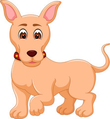 cute dog cartoon standing with smiling