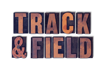 Track & Field Concept Isolated Letterpress Word