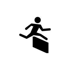 Runner over barrier icon. Silhouette of an athlete icon. Sportsman element icon. Premium quality graphic design. Signs, outline symbols collection icon for websites, web design