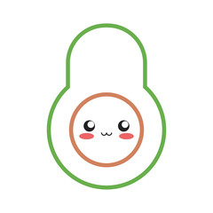 Obraz premium kawaii avocado vector illustration