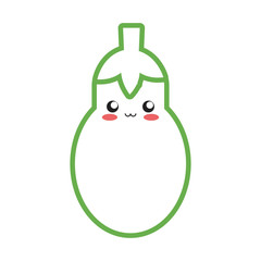 kawaii eggplant  vector illustration