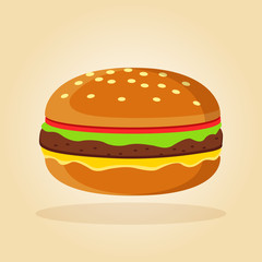 burger in flat design concept