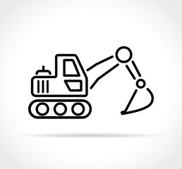 Naklejka premium excavator icon on white background