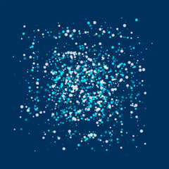 Amazing falling snow. Square shape with amazing falling snow on deep blue background. Appealing Vector illustration.