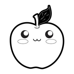  kawaii apple vector illustration