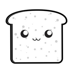 kawaii bread  vector illustration