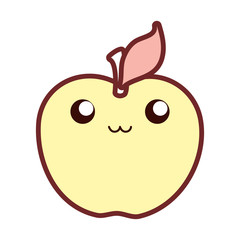 kawaii   apple vector illustration