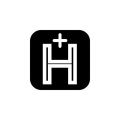 Helicopter landing pad icon. Medicine icon. Element treatment icon. Premium quality graphic design. Signs, outline symbols collection icon for websites, web design