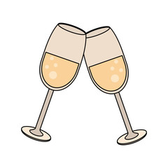 Champagne cups toast