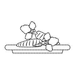 Obraz premium plate with carrots vector illustration