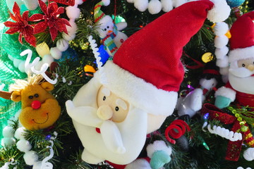 Traditionally decorated Christmas Trees with holiday ornaments