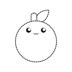 kawaii orange  vector illustration