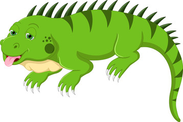Fototapeta premium cute iguana cartoon posing with smiling