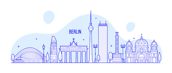 Berlin skyline Germany city buildings vector © TheMountBirdStudio