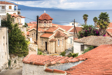 Obraz premium The orthodox church in Koroni, Messinia, Greece 