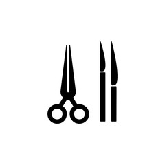 Surgical and Scalpels scissors icon. Medicine icon. Element treatment icon. Premium quality graphic design. Signs, outline symbols collection icon for websites, web design, mobile