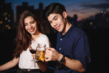 Young asian people party