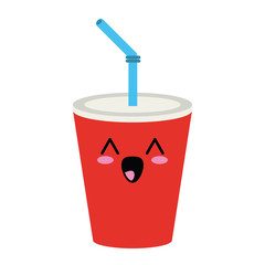 Soda in palstic cup cute kawaii cartoon