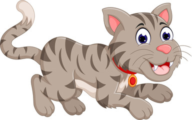 Fototapeta na wymiar cute cat cartoon posing with smiling