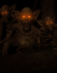 3d illustration of Scary monster out from the dark forest © Joe Therasakdhi