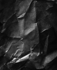 crumpled black paper, background