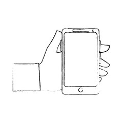 Hand holding smartphone