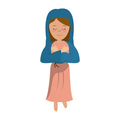 Virgin mary cartoon icon vector illustration graphic design