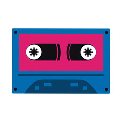 Old cassette media pop art colors icon vector illustration design