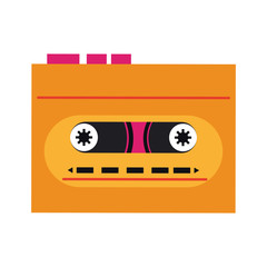 Old cassette recorder pop art colors icon vector illustration design